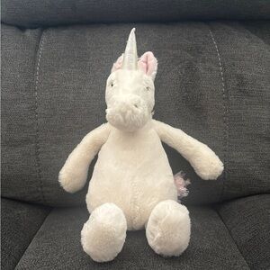 Jellycat Bashful Unicorn Medium NWOT White Iridescent Horn